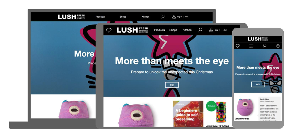 LUSH website on devices