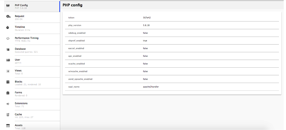 Devel webprofiler status pages