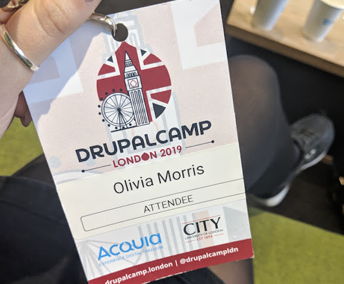 Liv Morris, first DrupalCamp Lanyard: DrupalCamp 2019