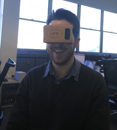 Liam using google cardboard