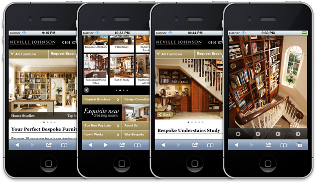 Neville Johnson mobile site screen shots