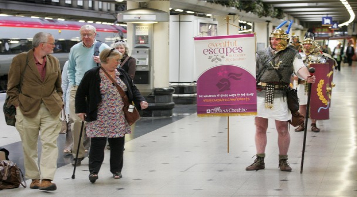 Roman Centurions at London's Euston Station