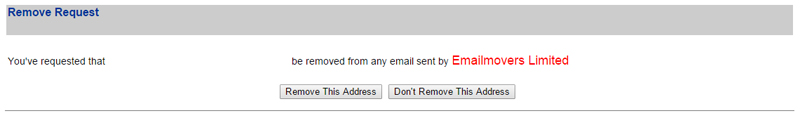 Removing from email list screen