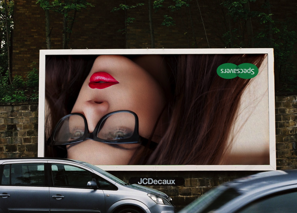 Specsavers upside down billboard