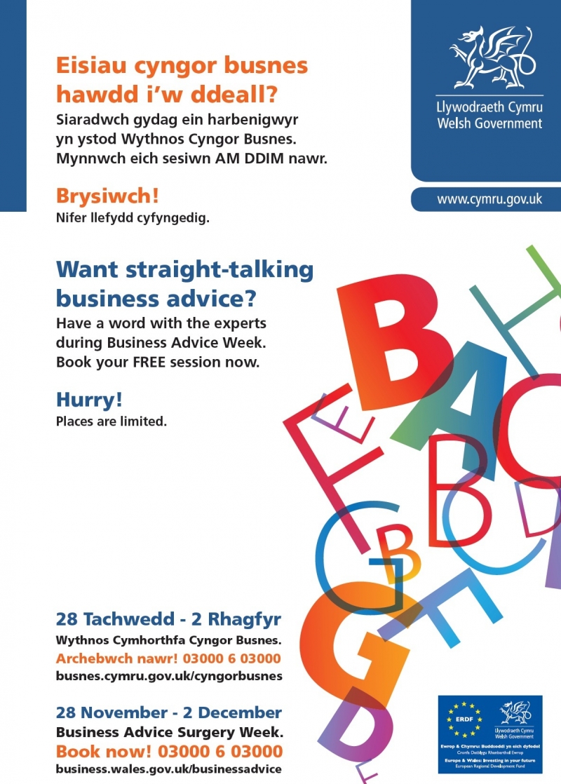 Welsh Government Poster - Business Advice Week 