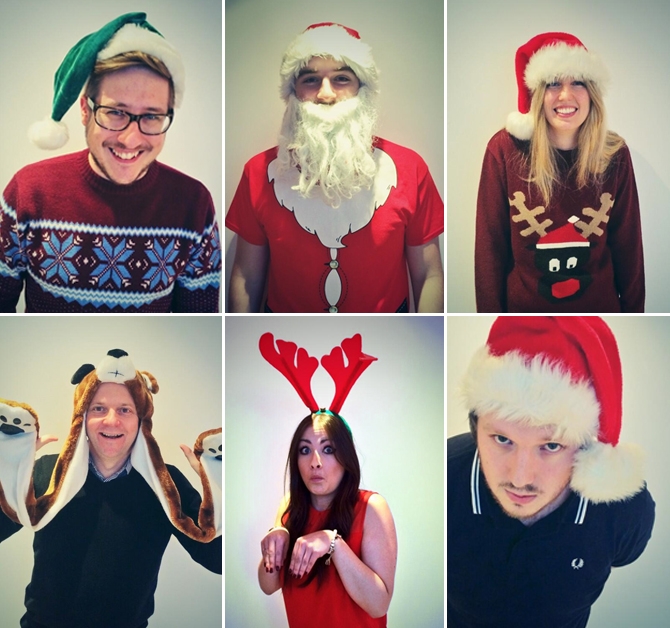 6 of the Access team wearing Christmas attire
