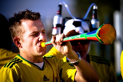 Man using Vuvuzela