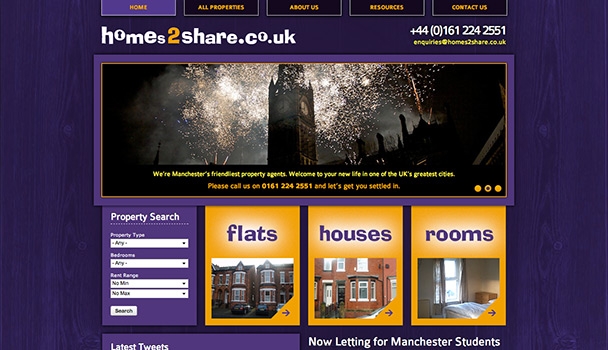 Homes2Share Lettings Website