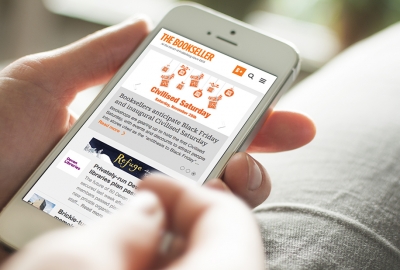 Website design for The Bookseller on mobile