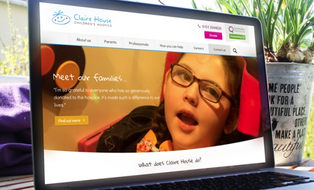 Claire House website homepage